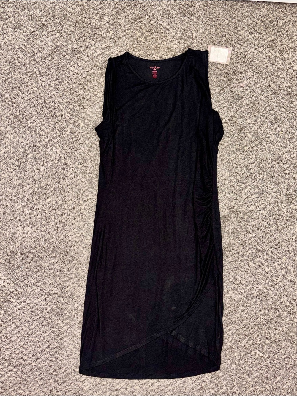Everly Grey Tamara Maternity Nursing Dress Black Ruched Tulip Hem Size M